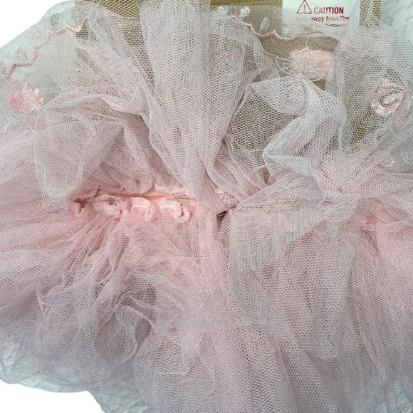 So ‘Dorable Pink￼ Grey Floral Fancy Tulle Tutu 2 PC Set Baby Girl Size 0-6M NWT - Picture 6 of 9